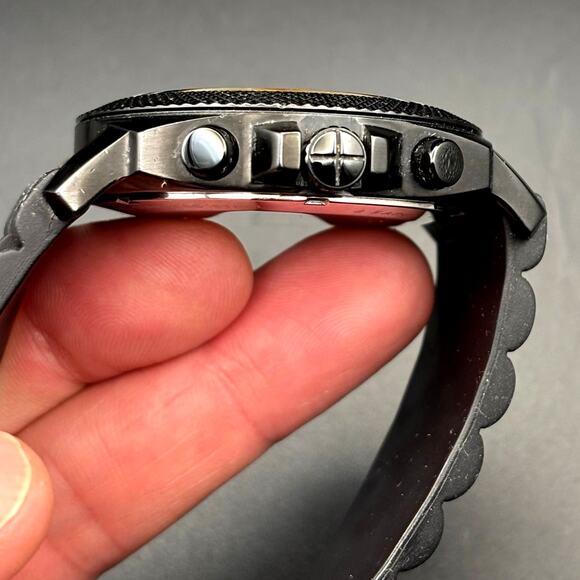 Fossil BQ2060 Machine Gunmetal Chronograph Mens White Dial Silicone Strap Watch - Picture 11 of 17